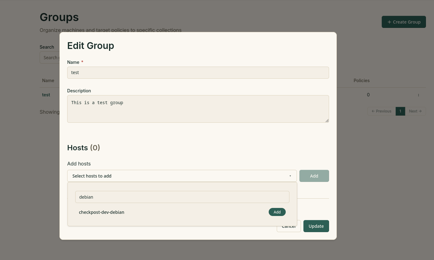 Machine groups
